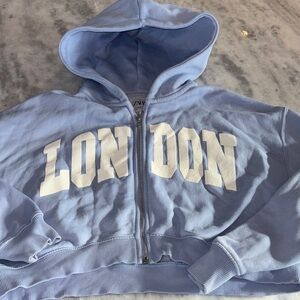 Zara Crop Zip Up Hoodie